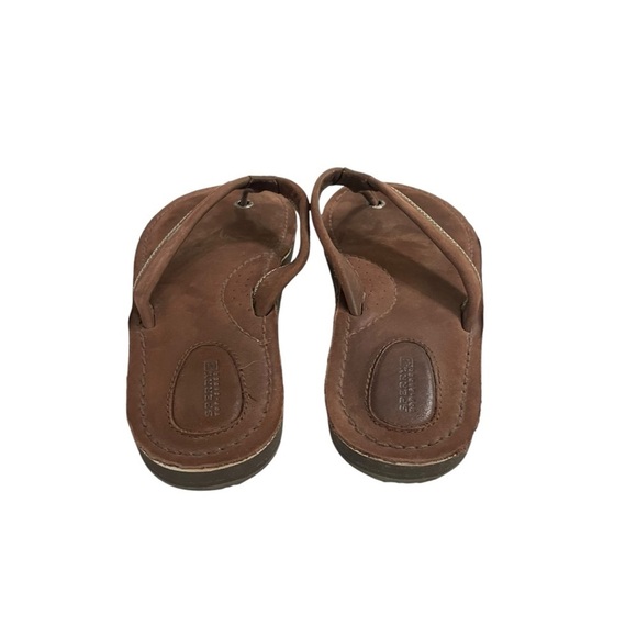 Sperry Top Slider Brown Leather Thong Slippers/ Sandals size 9 - Picture 3 of 13